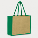 Modena Jute Tote Bag+Green