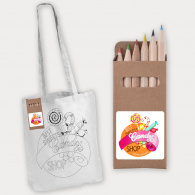 Colouring (Long Handle) Cotton Bag & Pencils image