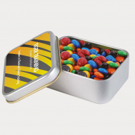 M&Ms in Silver Rectangular Tin image