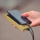 NATURA Bamboo Solar Power Bank in use 2