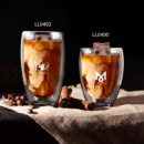 Sierra 450mL Double Wall Glass Cup+both