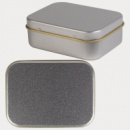 Silver Rectangular Tin+open