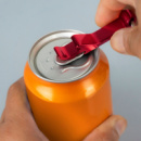 Snappy Metal Bottle Opener Key Ring+in use