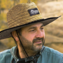 Wide Brim Straw Hat+in use