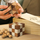 Wooden Brain Teaser Set+in use